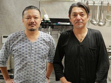 メヂカそば 吟魚 店主 左）とり木瓜 店主 細谷栄一氏　右）メヂカそば 店主 野間章暢氏