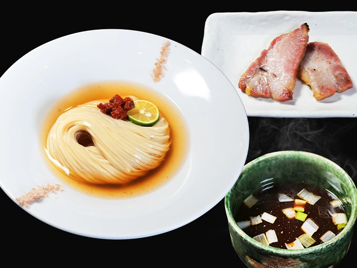 麺亭 英 自家製麺の昆布水つけ麺〜貝出汁醤油〜